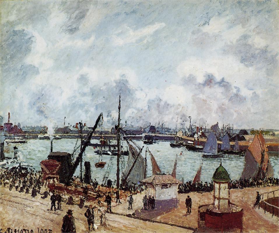 Outer harbour of Le Havre - Camille Pissarro Paintings
